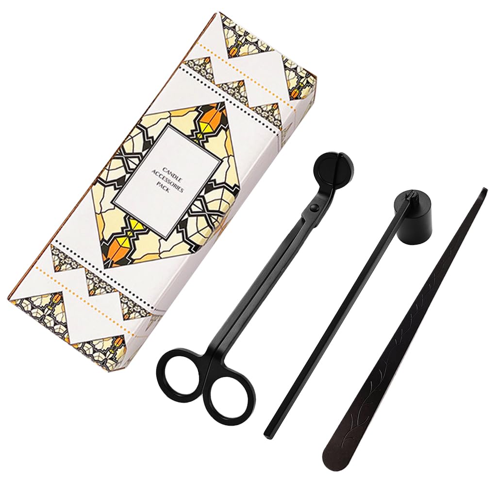HASTHIP 3 in 1 Candle Accessory Set, Candle Wick Trimmer, Candle Snuffer, Candle Wick Dipper, Gift Packing,Essential Supplies for Scented Candle Lover (Gold) HASTHIP 3 in 1 Candle Accessory Set, Candle Wick Trimmer, Candle Snuffer, Candle Wick Dipper, Gift Packing,Essential Supplies for Scented Candle Lover (Gold)